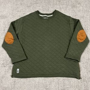 Buffalo Trace Distillery Quilted Sweatshirt Mens Large Green Elbow Patch Zippers